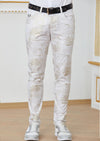 White Gold Foil Stretchy Pants