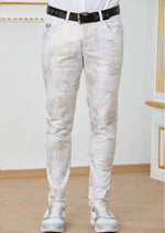White Gold Foil Stretchy Pants