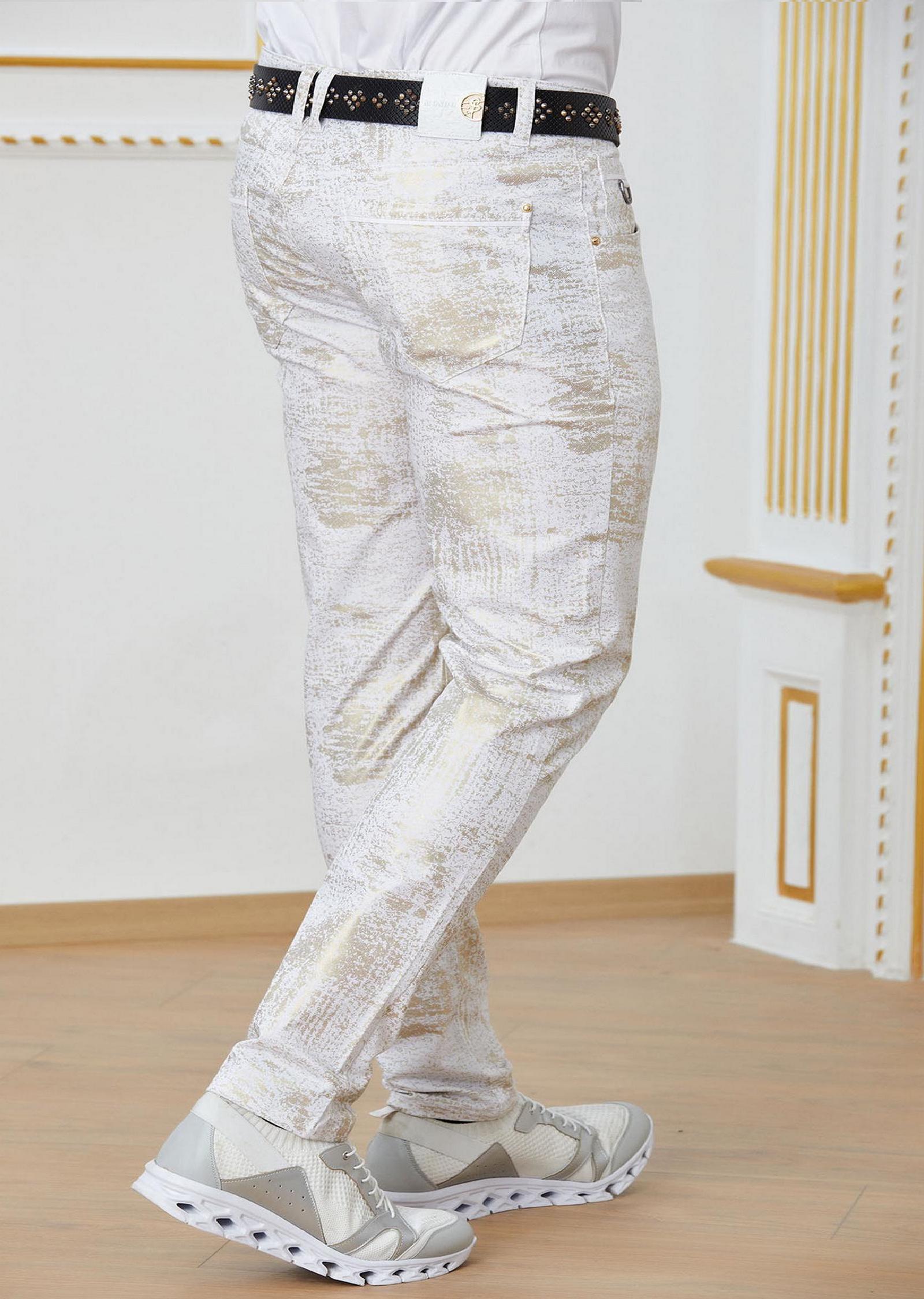 White Gold Foil Stretchy Pants 40 / White / Cotton/lycra White Gold Foil Stretchy Pants 40 / White / Cotton/lycra