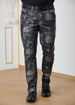 Black Silver Foil Stretchy Pants