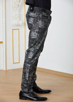 Black Silver Foil Stretchy Pants