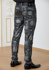 Black Silver Foil Stretchy Pants