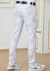 White Silver Foil Stretchy Pants