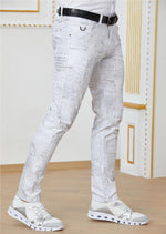 White Silver Foil Stretchy Pants