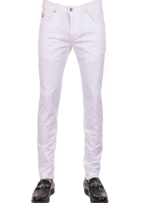 White "V-metal" Tech Pants