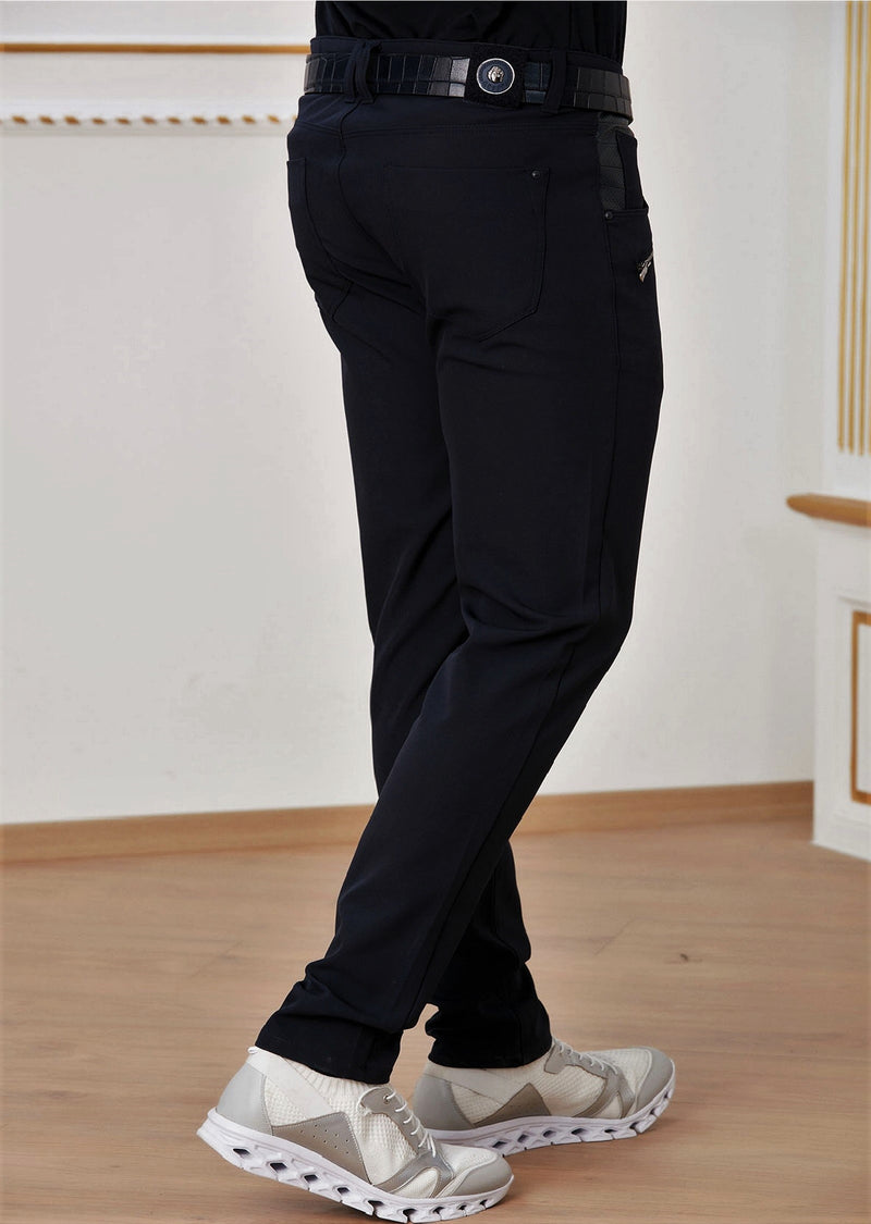 Black "Double Zipper" Tech Pants