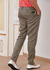 Brown Linen Elastic Waistband Pants