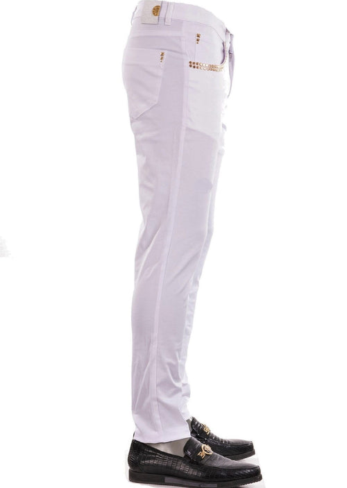 White Gold "Pocket" Studded Pants