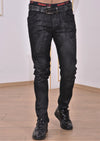 Black Silver Brush Effect Jeans