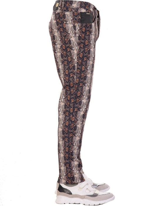 Brown Snake Pattern Knit Pants