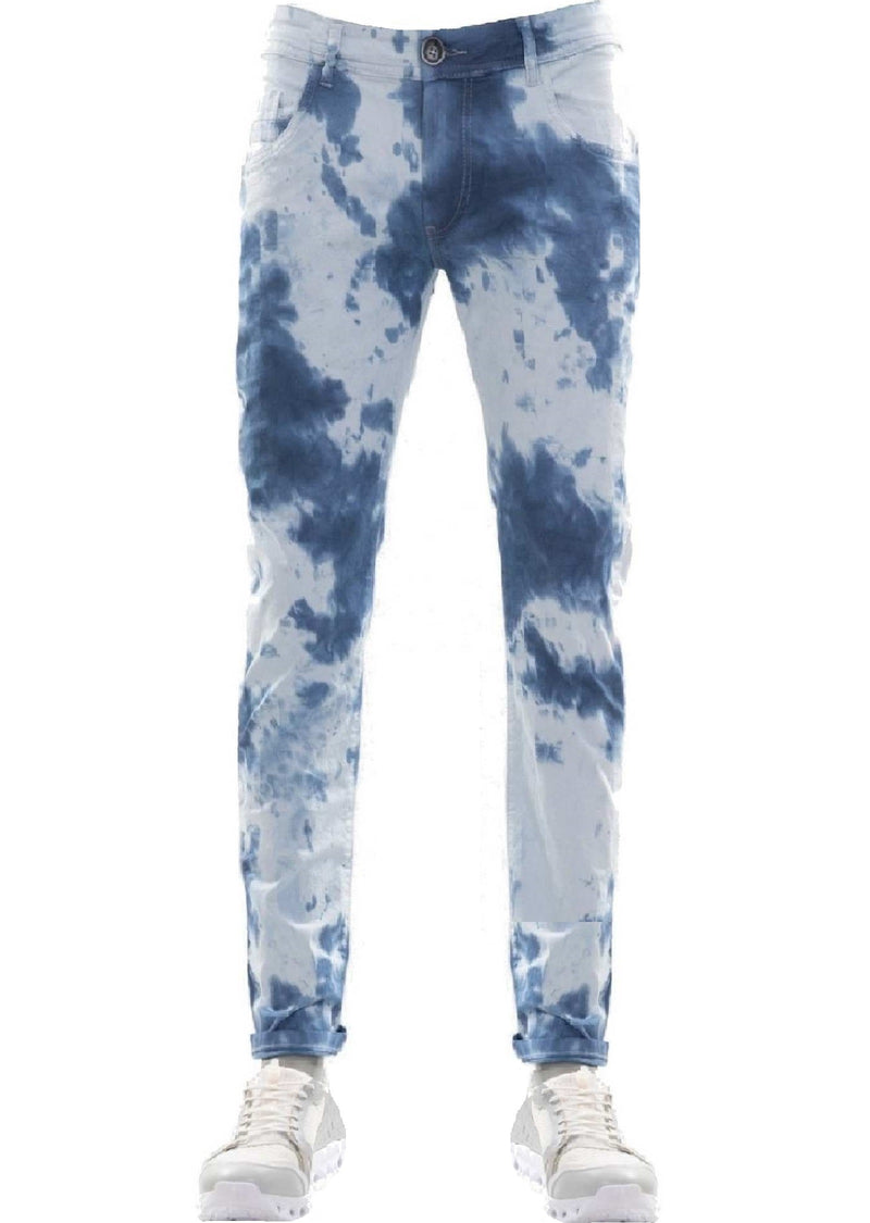 Blue Tie Dye Stretchy Pants