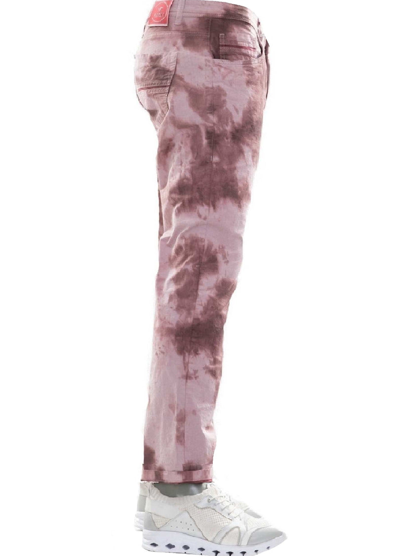 Burgundy Tie Dye Stretchy Pants