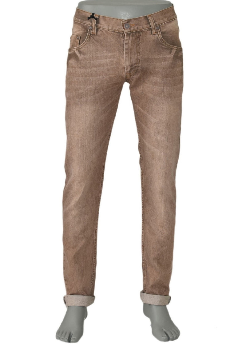 Brown Enzio Slim Straight Fit Jeans