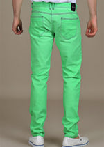 Green Washed Stretch Slim Fit Jeans