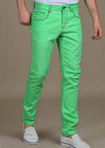 Green Washed Stretch Slim Fit Jeans