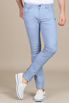 Blue Biker Zipper Slim Jeans