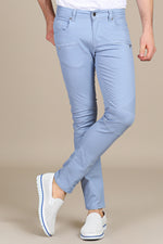 Blue Biker Zipper Slim Jeans