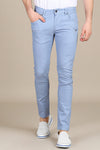 Blue Biker Zipper Slim Jeans