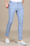 Blue Biker Zipper Slim Jeans