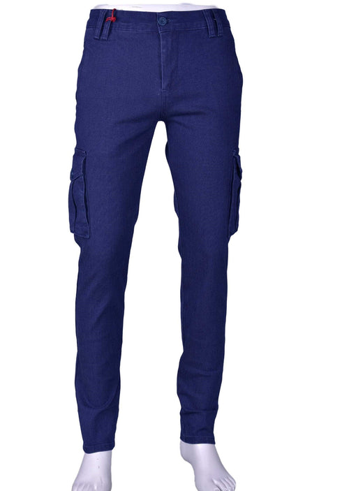 Navy Tapered Slim Fit Cargo Pants