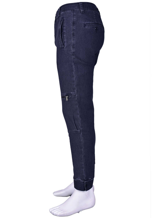 Black Zipper Slim Fit Pants