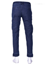 Royal Blue Zipper Slim Fit Pants