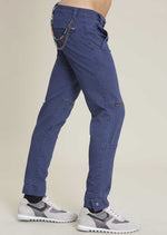 Navy Zipper Slim Fit Pants