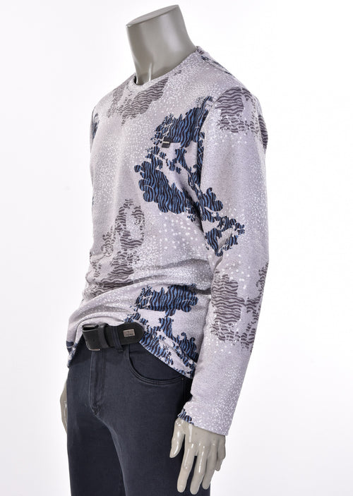 Gray "Leonardo" Print Sweater
