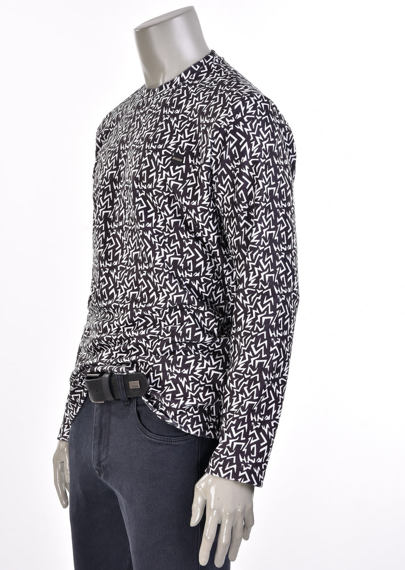 Black "Zigzag" Print Sweater
