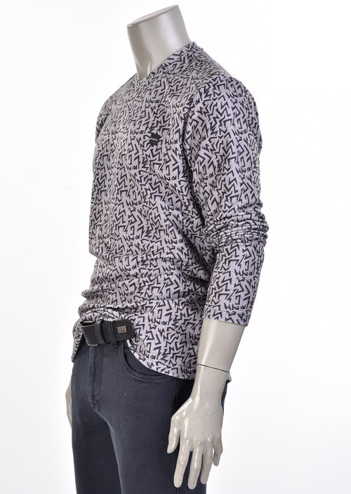 Gray "Zigzag" Print Sweater