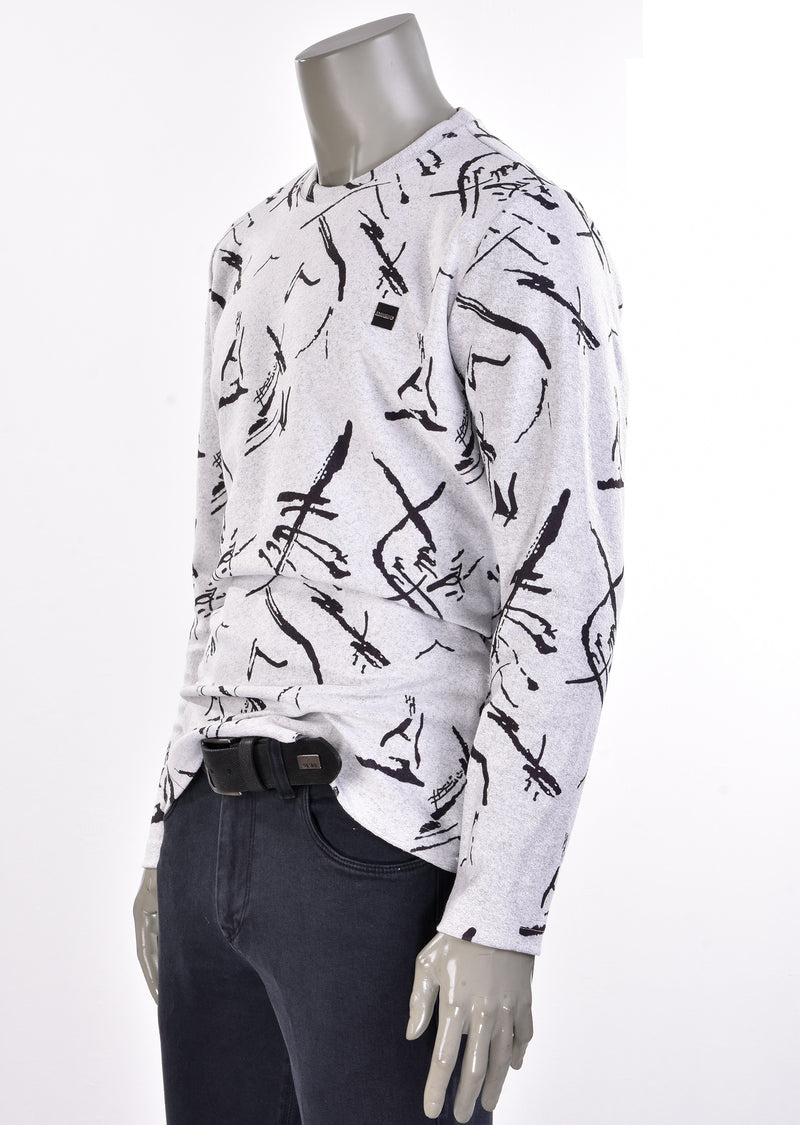 Light Gray "Franco" Print Sweater