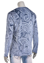 Gray Paisley Embossed Velour Sweatshirt