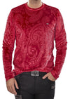 Burgundy Paisley Velour Sweater