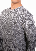 Black Gray Degraded "Maze" Sweater