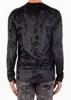 Black Snake Skin Velour Sweater