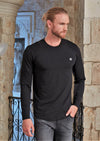 Black Quilted Long Sleeve Tee