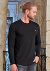 Black Quilted Long Sleeve Tee