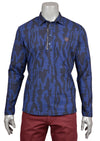 Royal Blue Camo Zipper Polo