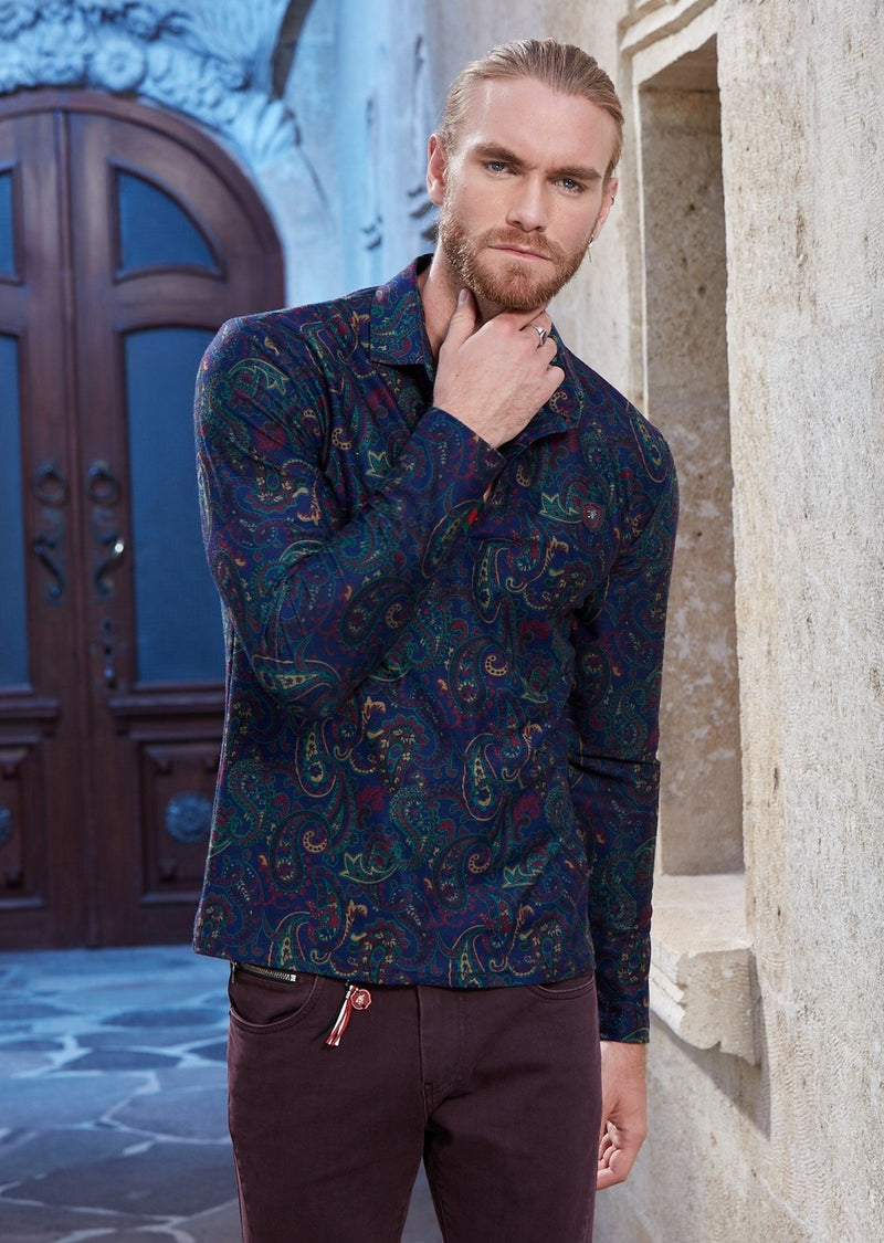 Green Purple Paisley Sweater