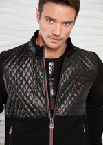 Black Knit Nylon Hybrid Jacket