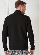 Black Double Zipper Hybrid Jacket