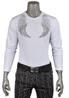 White Wings Rhinestone Long Sleeve Tee