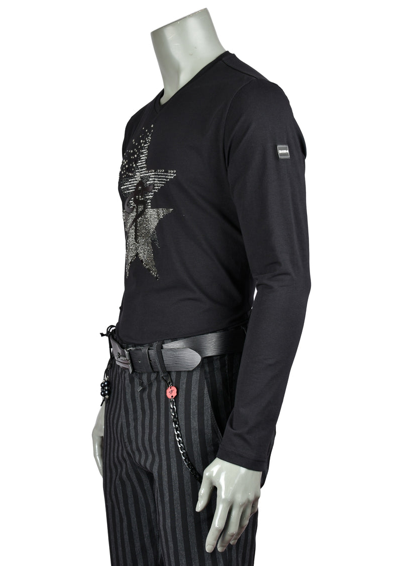 Black Star Rhinestone Long Sleeve Tee
