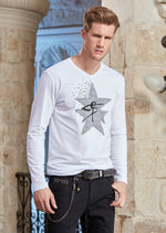 White Star Rhinestone Long Sleeve Tee