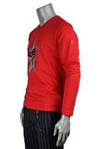 Red Star Rhinestone Long Sleeve Tee