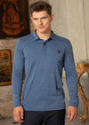 Blue Horizontal Stripe Polo