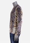 Light Brown Snake Print Velour Sweater