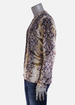 Light Brown Snake Print Velour Sweater