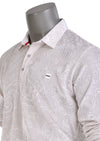 Beige Paisley Embossed Velour Polo