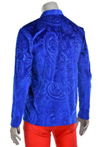 Royal Blue Paisley Embossed Velour Polo